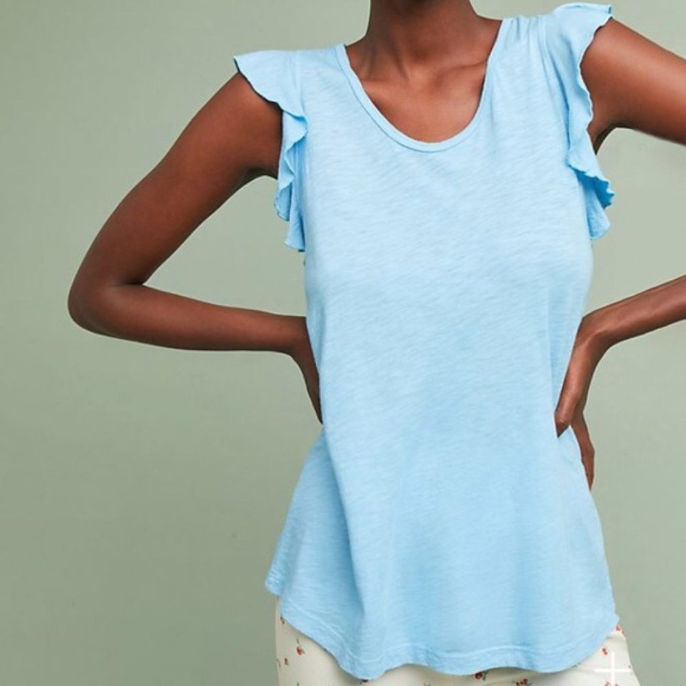 NWOT Anthro T.la Basseterre Ruffle Sleeve Tank